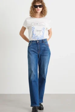 T-shirt con maxi stampa - Bianco