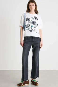 T-shirt con motivo stampato - Bianco