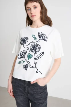 T-shirt con motivo stampato - Bianco