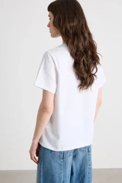 T-shirt con motivo stampato - Bianco Rosso