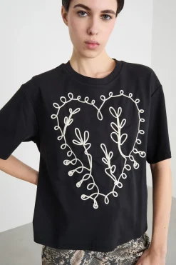 T-shirt con motivo stampato - Nero Bianco