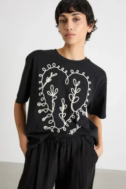 T-shirt con motivo stampato - Nero Bianco