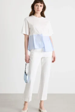 T-shirt con pannelli - Bianco Azzurro