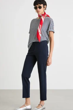 T-shirt con piccoli spacchi - Blu Bianco