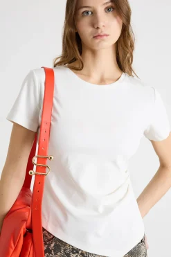 T-shirt con pieghe - Bianco