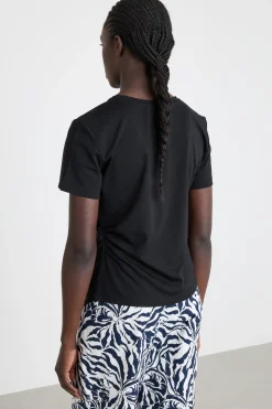 T-shirt con pieghe - Nero