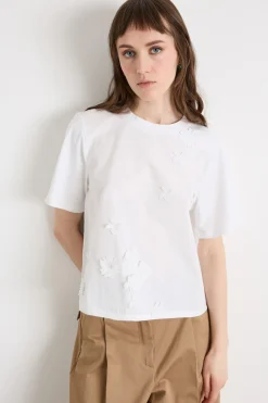 T-shirt con ricami - Bianco