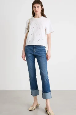 T-shirt con ricami - Bianco