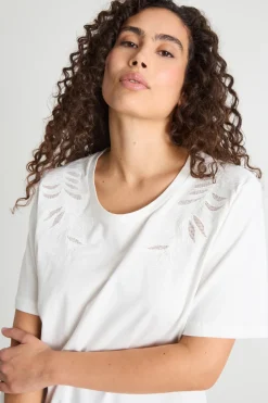 T-shirt con ricami - Bianco