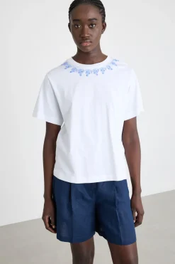 T-shirt con ricami - Bianco