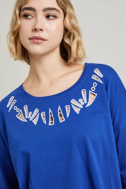 Tshirt con ricami - Blu