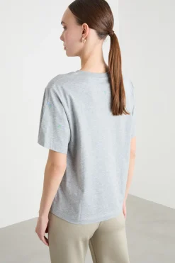 T-shirt con ricami - Grigio