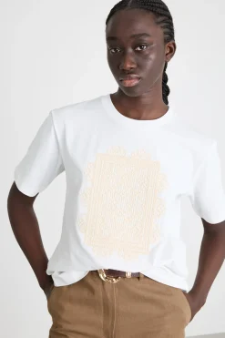 T-shirt con ricamo - Bianco