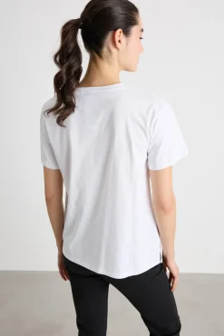 T-shirt con ricamo bijoux - Bianco