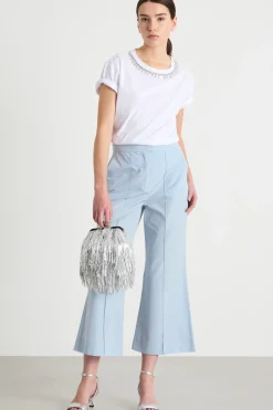 T-shirt con ricamo bijoux - Bianco