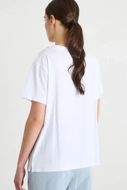 T-shirt con ricamo bijoux - Bianco