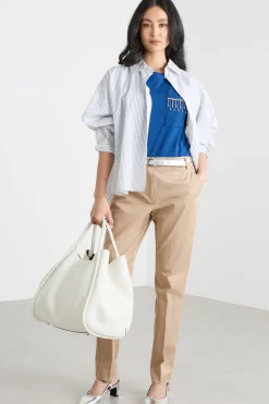 T-shirt con ricamo bijoux - Blu