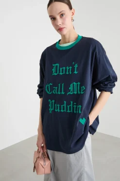 T-shirt con ricamo - Blu