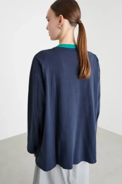 T-shirt con ricamo - Blu