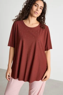 T- shirt con ricamo - Bordeaux
