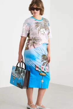 T-shirt con ricamo di paillettes trasparenti - Avorio