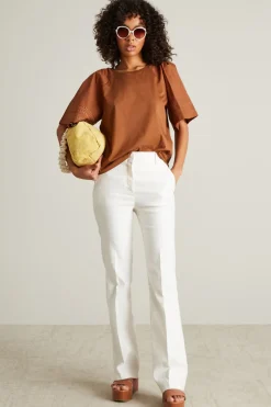 T-shirt con ricamo - Mattone