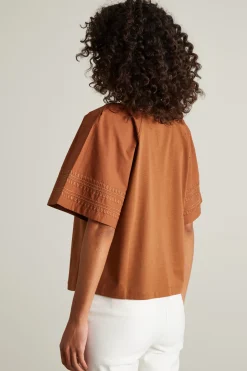T-shirt con ricamo - Mattone