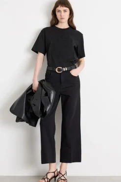 T-shirt con ricamo - Nero