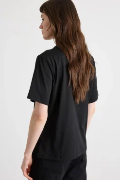 T-shirt con ricamo - Nero