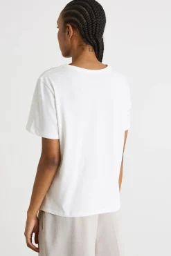 T-shirt con ricamo sangallo - Bianco