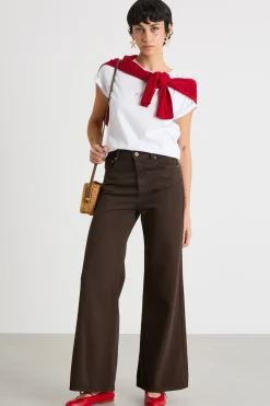 T-shirt con risvolto - Bianco Rosso