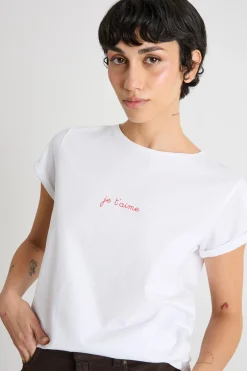 T-shirt con risvolto - Bianco Rosso