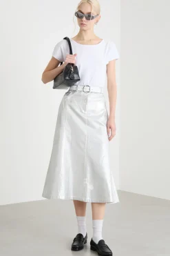 T-shirt con scollo ampio - Bianco