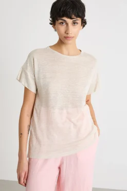 T-shirt con spacchi - Beige