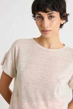 T-shirt con spacchi - Beige