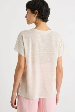T-shirt con spacchi - Beige