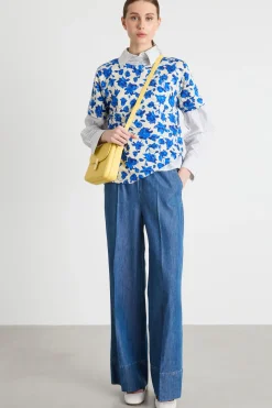 T-shirt con stampa all-over - Bianco Blu