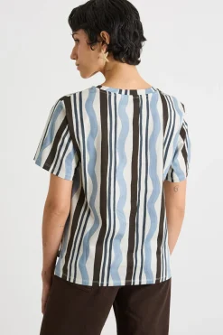 T-shirt con stampa all-over - Marrone Azzurro Bianco