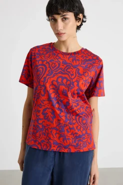 T-shirt con stampa all-over - Rosso Viola