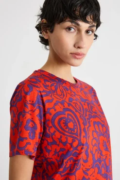 T-shirt con stampa all-over - Rosso Viola