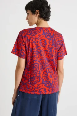 T-shirt con stampa all-over - Rosso Viola