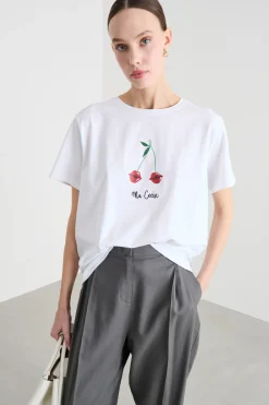 T-shirt con stampa - Bianco