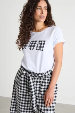 T-shirt con stampa - Bianco Nero