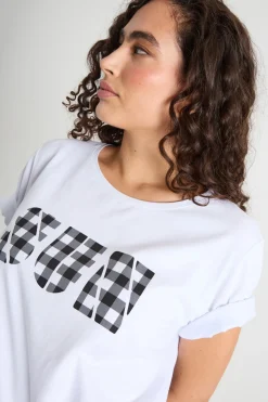 T-shirt con stampa - Bianco Nero