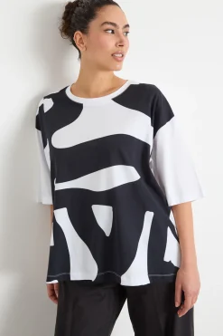 T-shirt con stampa - Bianco Nero