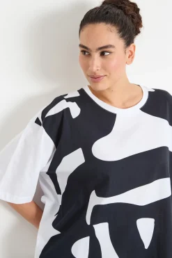 T-shirt con stampa - Bianco Nero
