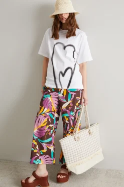 T-shirt con stampa - Bianco Nero