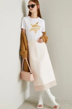 Tshirt con stampa - Bianco Oro