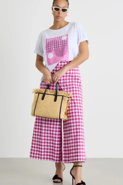 T-shirt con stampa - Bianco Rosa