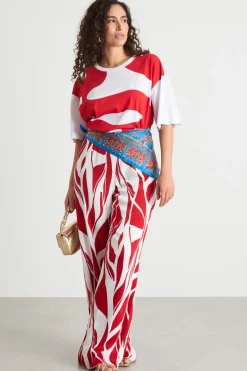 T-shirt con stampa - Bianco Rosso